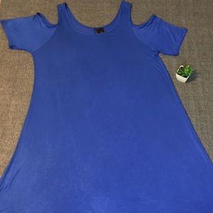 New Directions Cold Shoulder Swing Dress